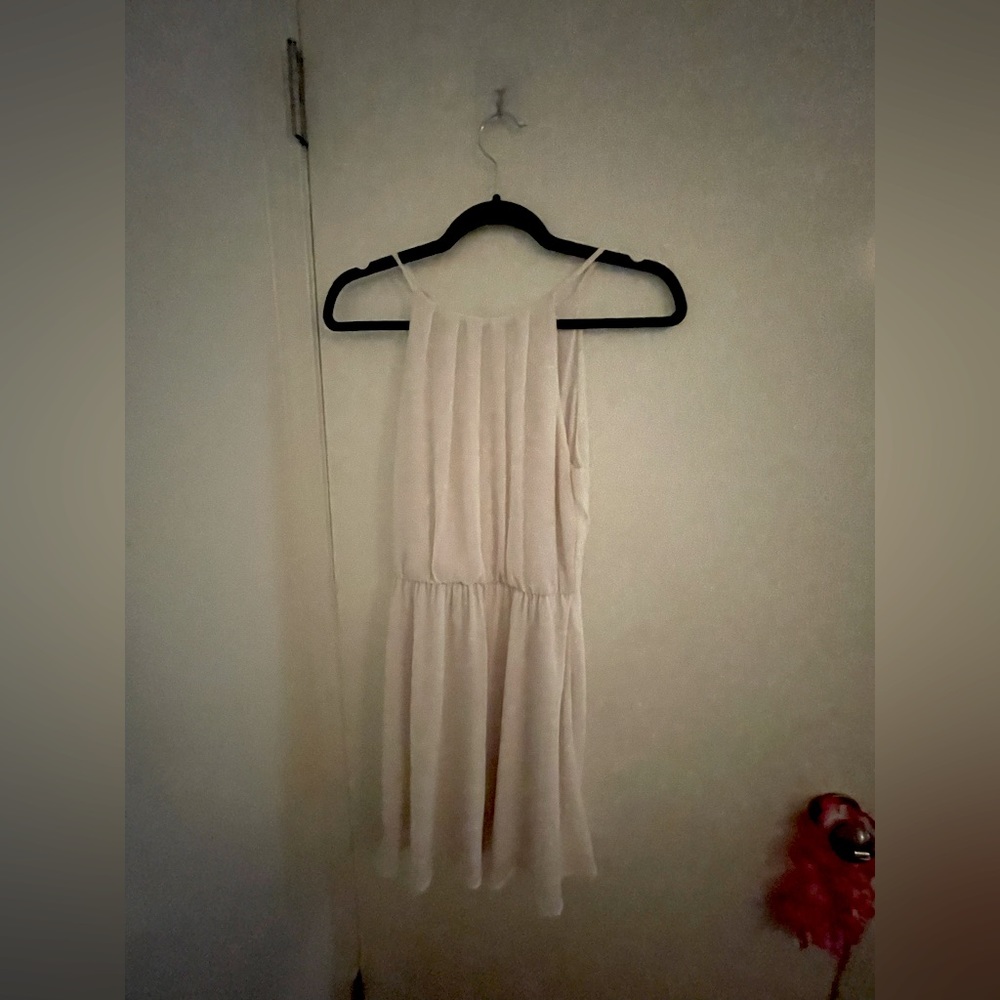 White flowy mini dress